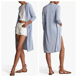 Polo Ralph Lauren Linen Open Front Long Cardigan